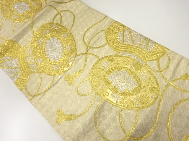 アンティーク　鼓模様織出し袋帯（材料）